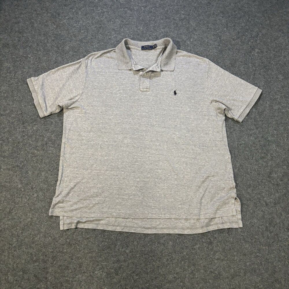 Polo Ralph Lauren Polo Shirt Mens 2XB Gray Short Sleeve 100% Cotton
